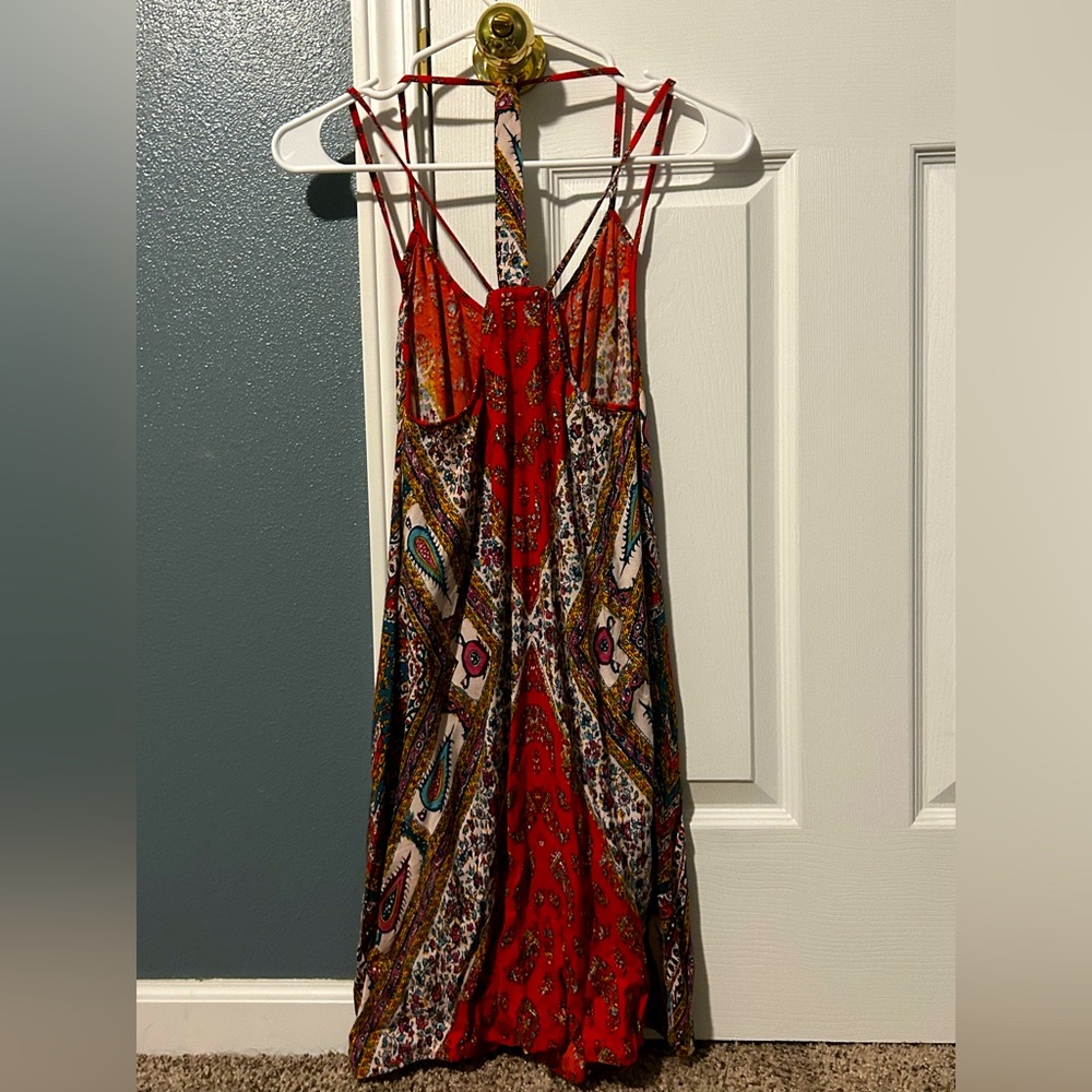 Red/Multicolored Patterned Dress